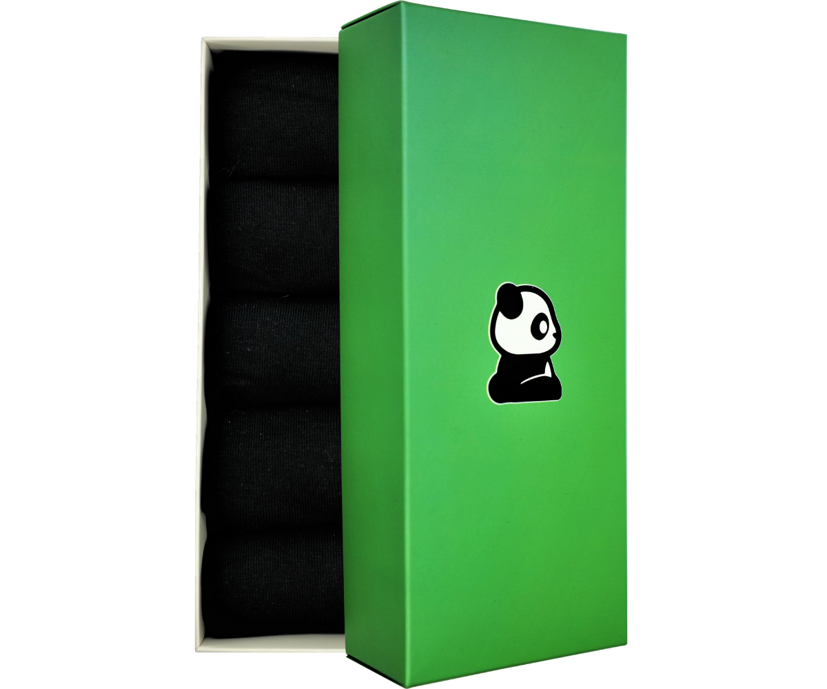 Boîte de bas courts noirs en fibres de bambou (5 paires) - BABOU Style